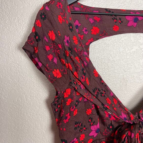 Free People It Takes Two Wrap Dress in Plum Size Small - Picture 5 of 11